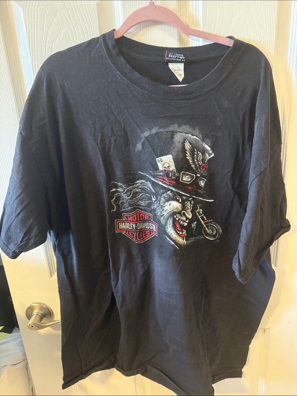 Harley-Davidson Black Graphic Witch Motorcycle Tee with Red Accents